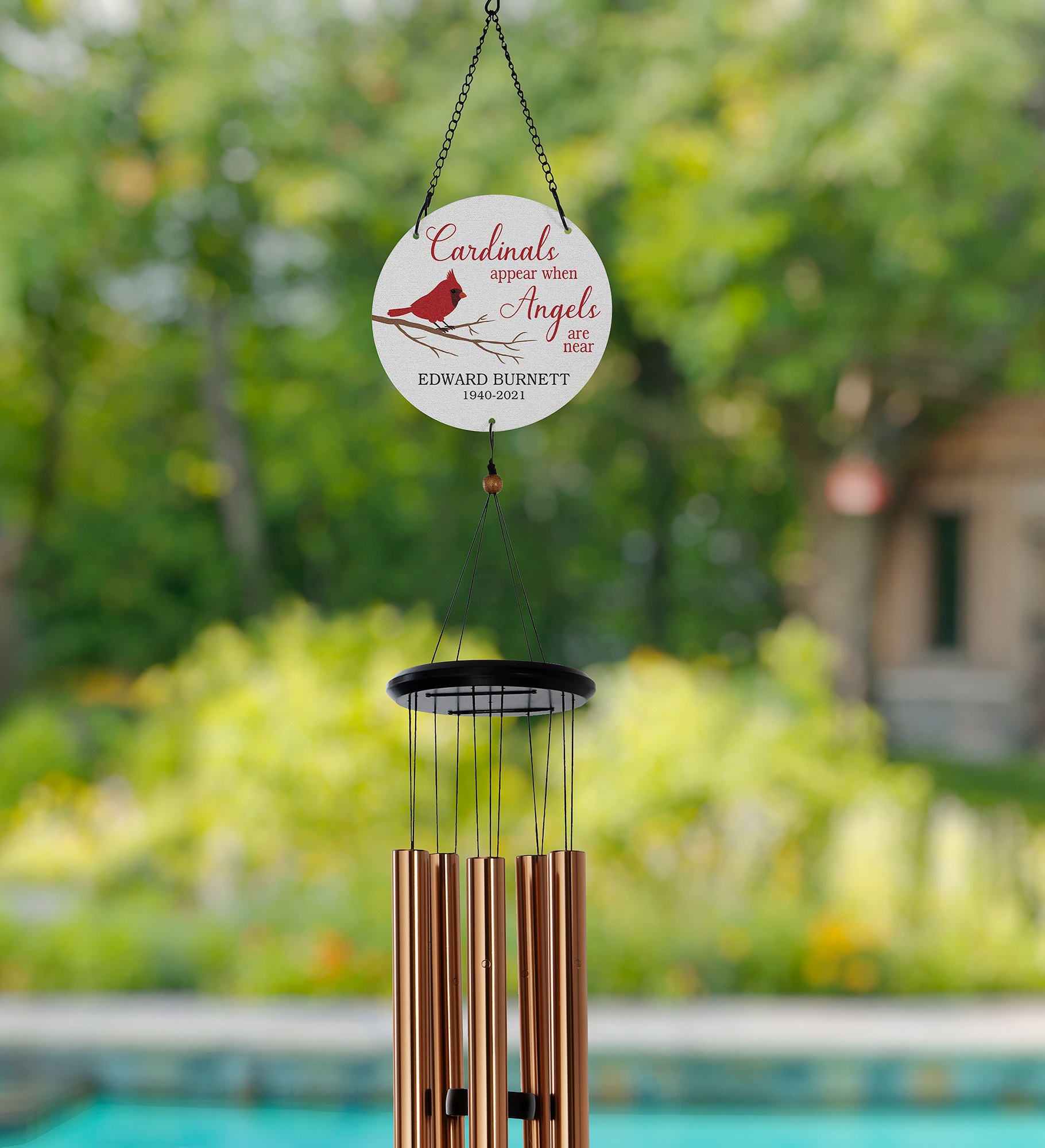 Cardinal Memorial Personalized Wind Chimes 